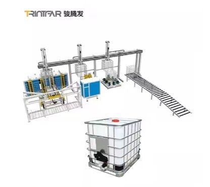 Ligne de production de cadres de fûts IBC (équipée d'une cintreuse) fonctionnement entièrement automatique / guide d'utilisation automatisé / ligne de production de fûts ton entièrement automatique / production et vente directes d'usine équip